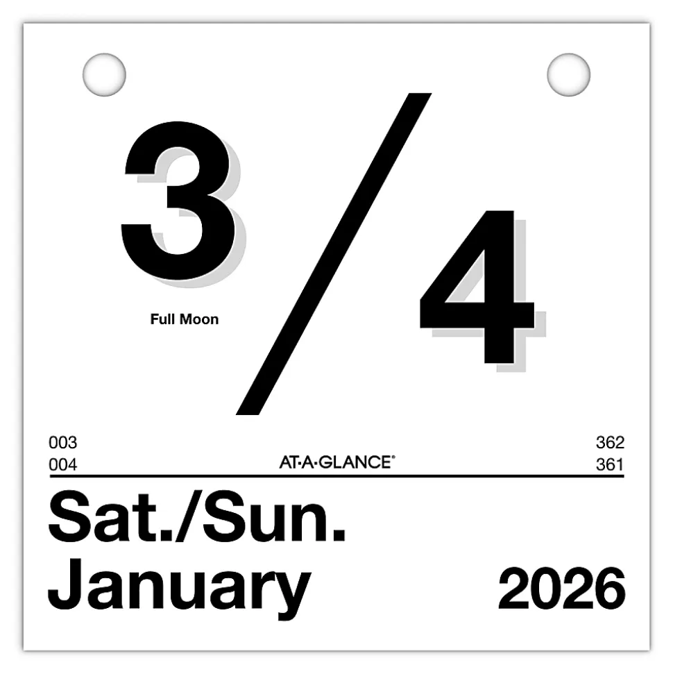 AT-A-GLANCE® 2026 “Today Is” Daily Wall Calendar Refill, Small, 6" x 6"