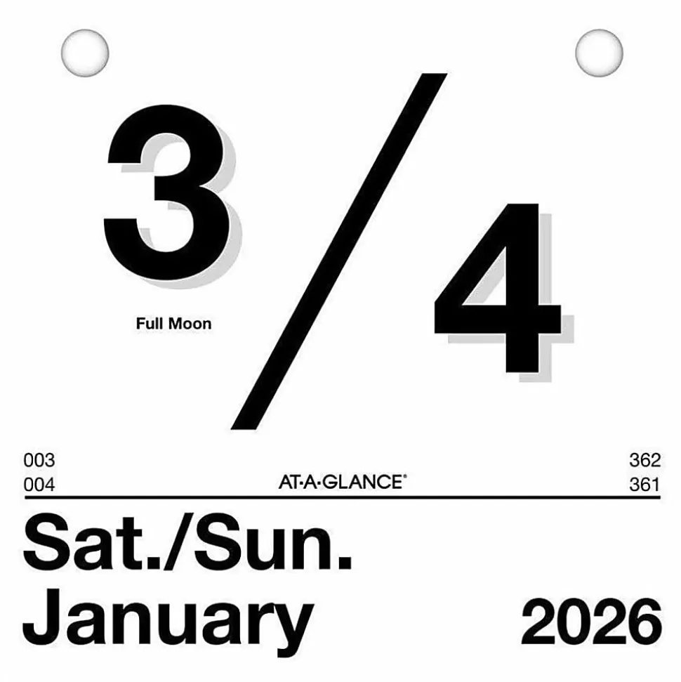 AT-A-GLANCE® 2026 “Today Is” Daily Wall Calendar Refill, Small, 6" x 6"