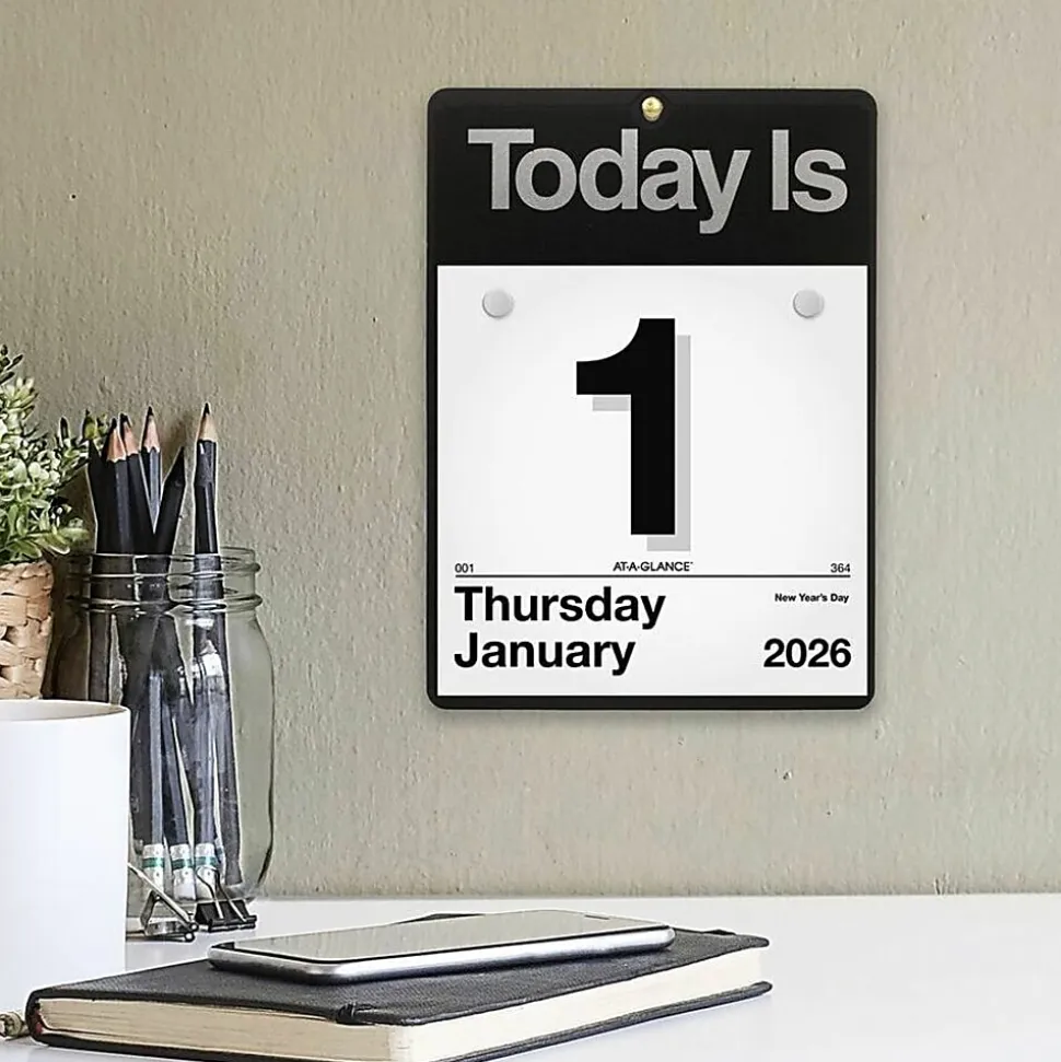 AT-A-GLANCE® 2026 “Today Is” Daily Wall Calendar Refill, Small, 6" x 6"