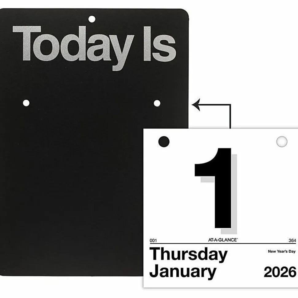 AT-A-GLANCE® 2026 “Today Is” Daily Wall Calendar Refill, Small, 6" x 6"