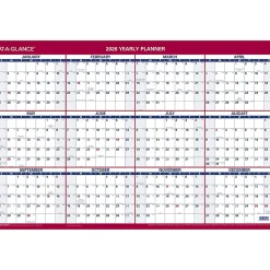 AT-A-GLANCE® 2026 Vertical Horizontal Reversible Erasable Yearly Wall Calendar, Large, 24