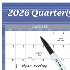 AT-A-GLANCEĀ® 2026 Vertical Horizontal Reversible Erasable Yearly Wall Calendar, Blue, Extra Large, 48" x 32"