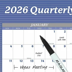 AT-A-GLANCE® 2026 Vertical Horizontal Reversible Erasable Yearly Wall Calendar, Blue, Extra Large, 48