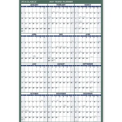 AT-A-GLANCE® Vertical Reversible Erasable Academic and Regular Year 2026-2027 Wall Calendar, Large, 36