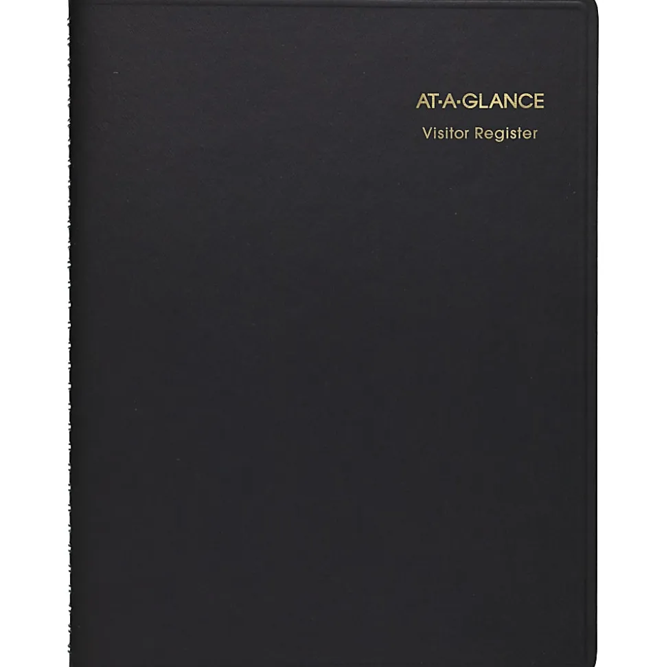 AT-A-GLANCE® Visitor Register Book, 8 1/2" x 11", Black