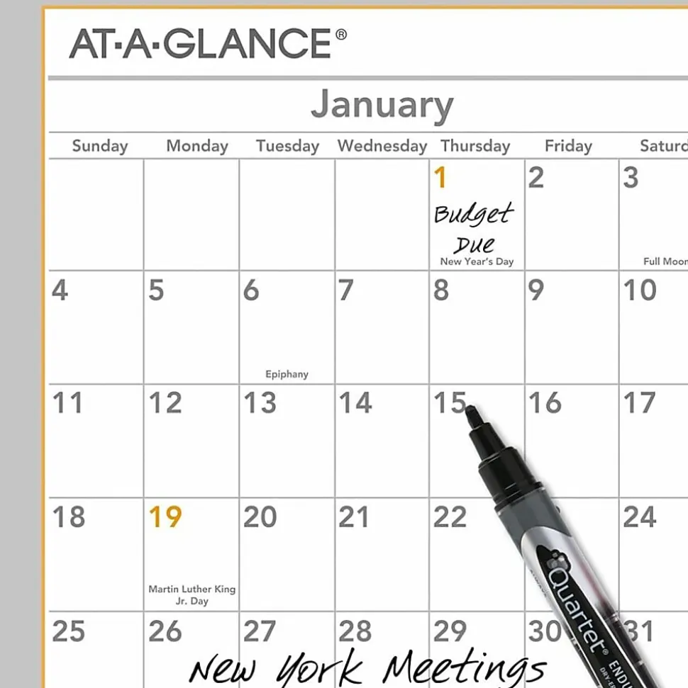 AT-A-GLANCE® 2026 WallMates Self-Adhesive Dry-Erase Yearly Calendar, Large, 24" x 18"