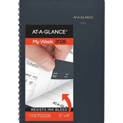 AT-A-GLANCE® 2026 Weekly Appointment Book Planner, Navy, Small, 5" x 8"