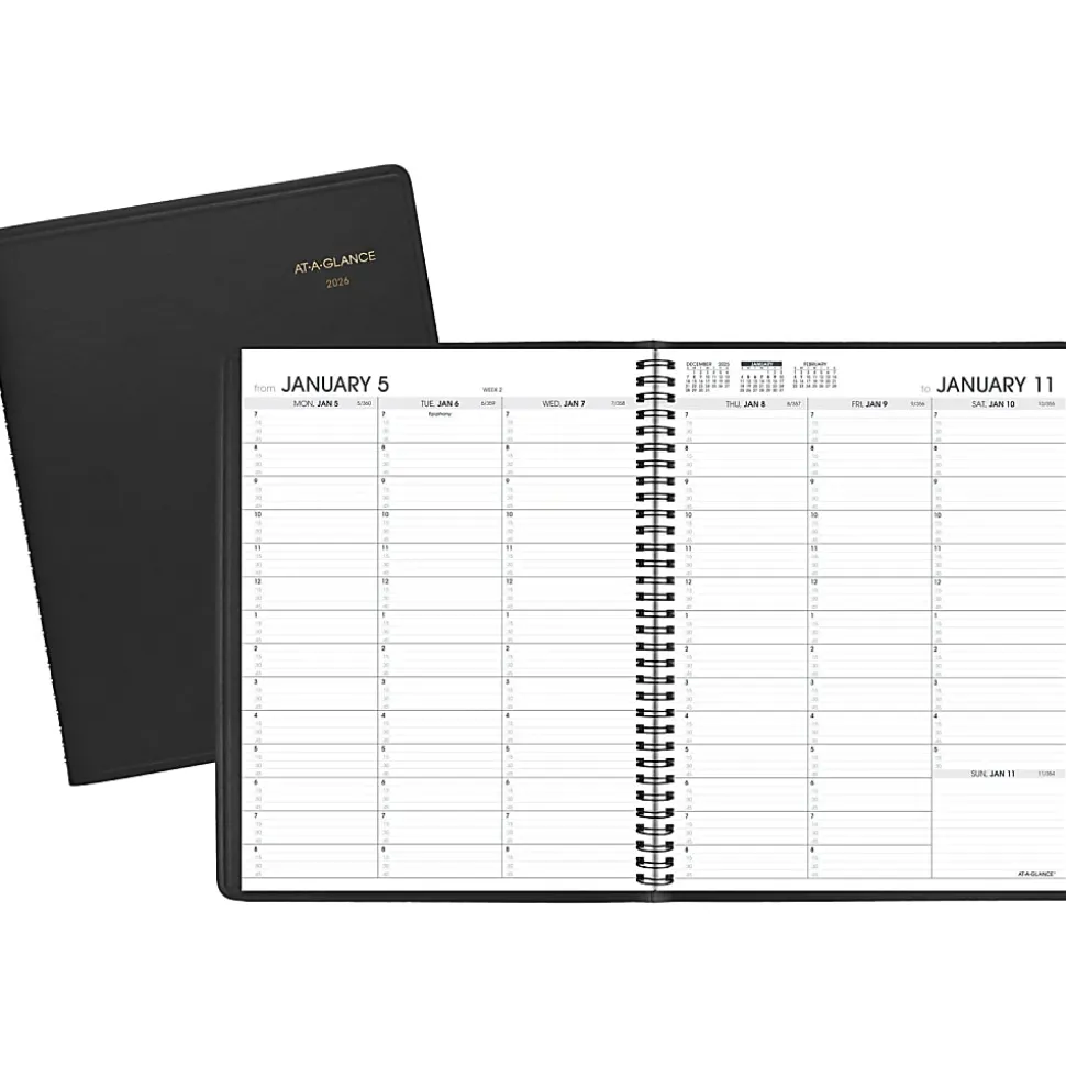 AT-A-GLANCE® 2026 Weekly Appointment Book Planner, Black, Large, 8 1/4" x 11"