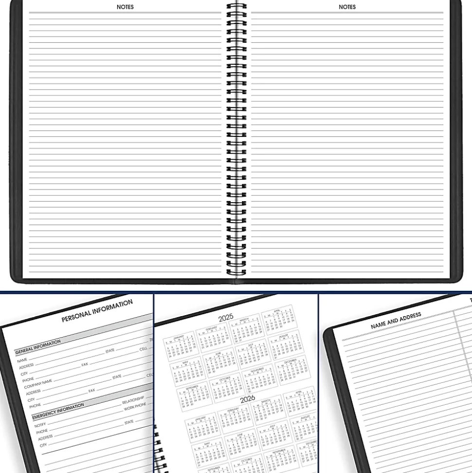AT-A-GLANCE® 2026 Weekly Appointment Book Planner, Black, Large, 8 1/4" x 11"