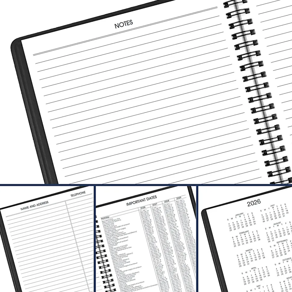 AT-A-GLANCE® 2026 Weekly Hourly Appointment Book Planner, Black, Medium, 7" x 8 3/4"