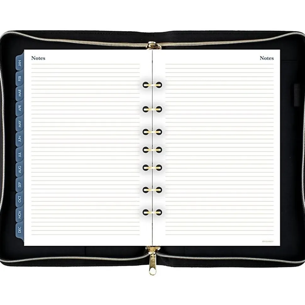 AT-A-GLANCE® Weekly/Monthly Faux Leather Fashion Starter Set Planner, 5 1/2" x 8 1/2", Black/Cream
