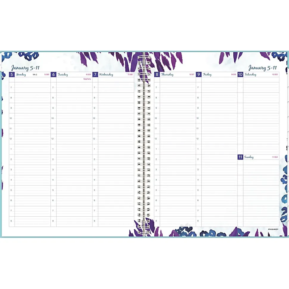 AT-A-GLANCE® Wild Washes 2026 Weekly Monthly Appointment Book Planner, Teal, Large, 8 1/2" x 11"
