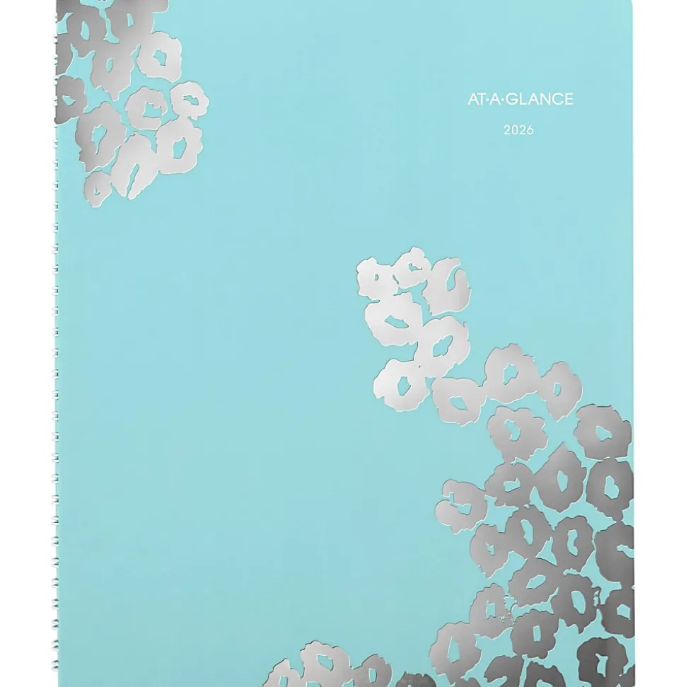 AT-A-GLANCE® Wild Washes 2026 Weekly Monthly Appointment Book Planner, Teal, Large, 8 1/2" x 11"