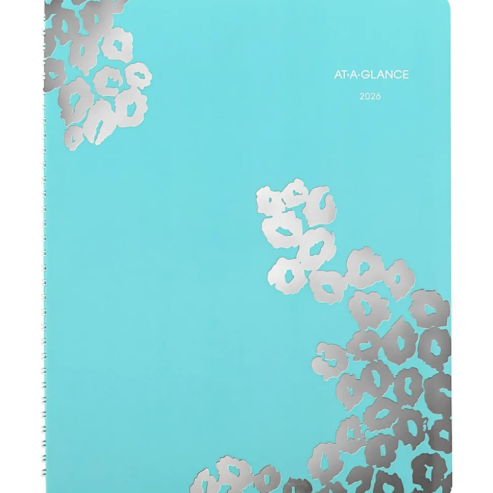 AT-A-GLANCE® Wild Washes 2026 Weekly Monthly Appointment Book Planner, Teal, Large, 8 1/2" x 11"