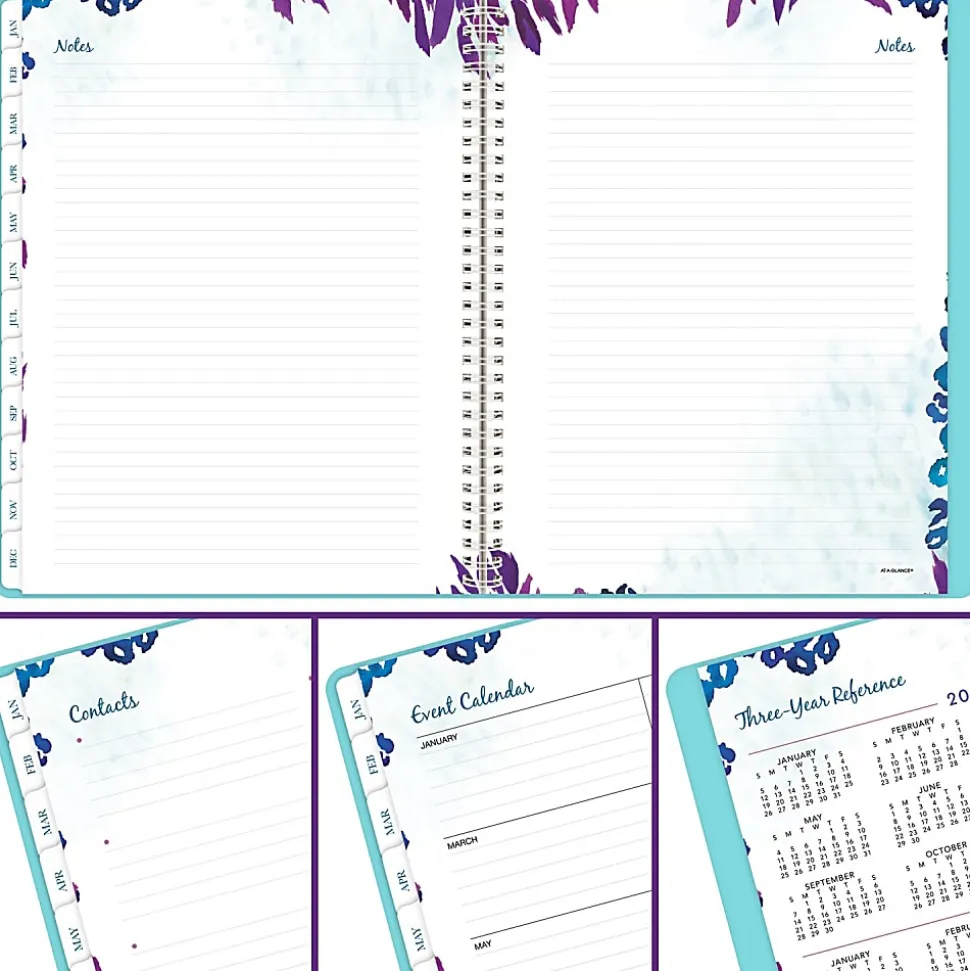 AT-A-GLANCE® Wild Washes 2026 Weekly Monthly Appointment Book Planner, Teal, Large, 8 1/2" x 11"