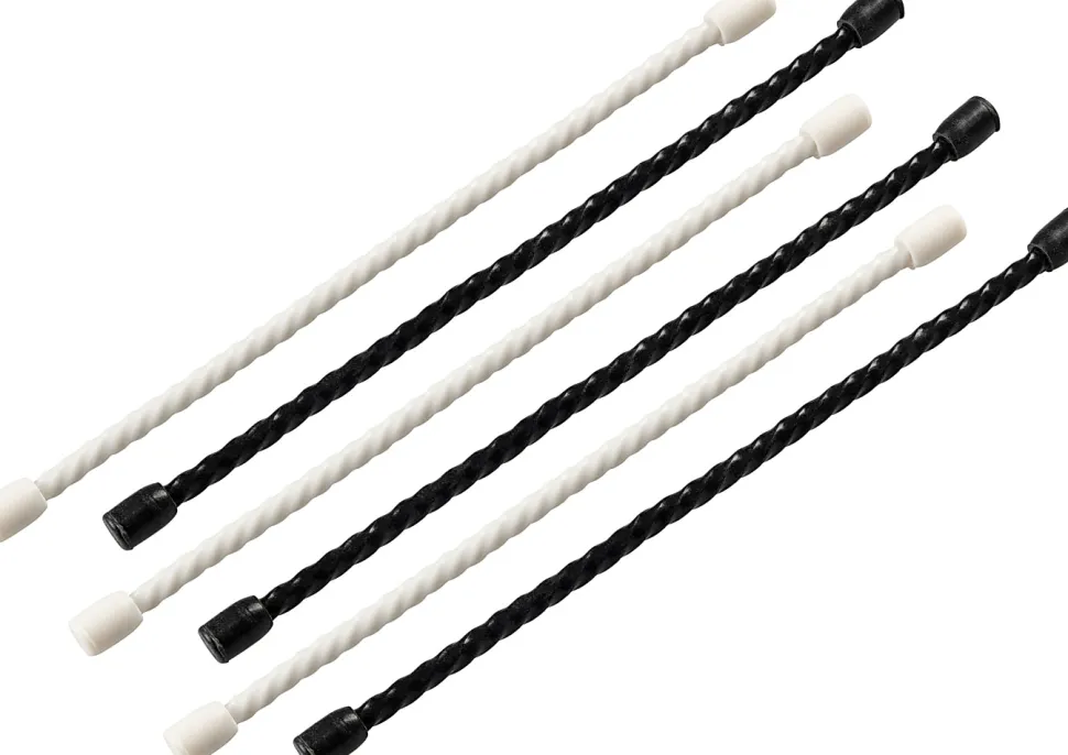 Ativa™ Cable Flex Ties, 6", Black/White, Set Of 6 Ties, 81841