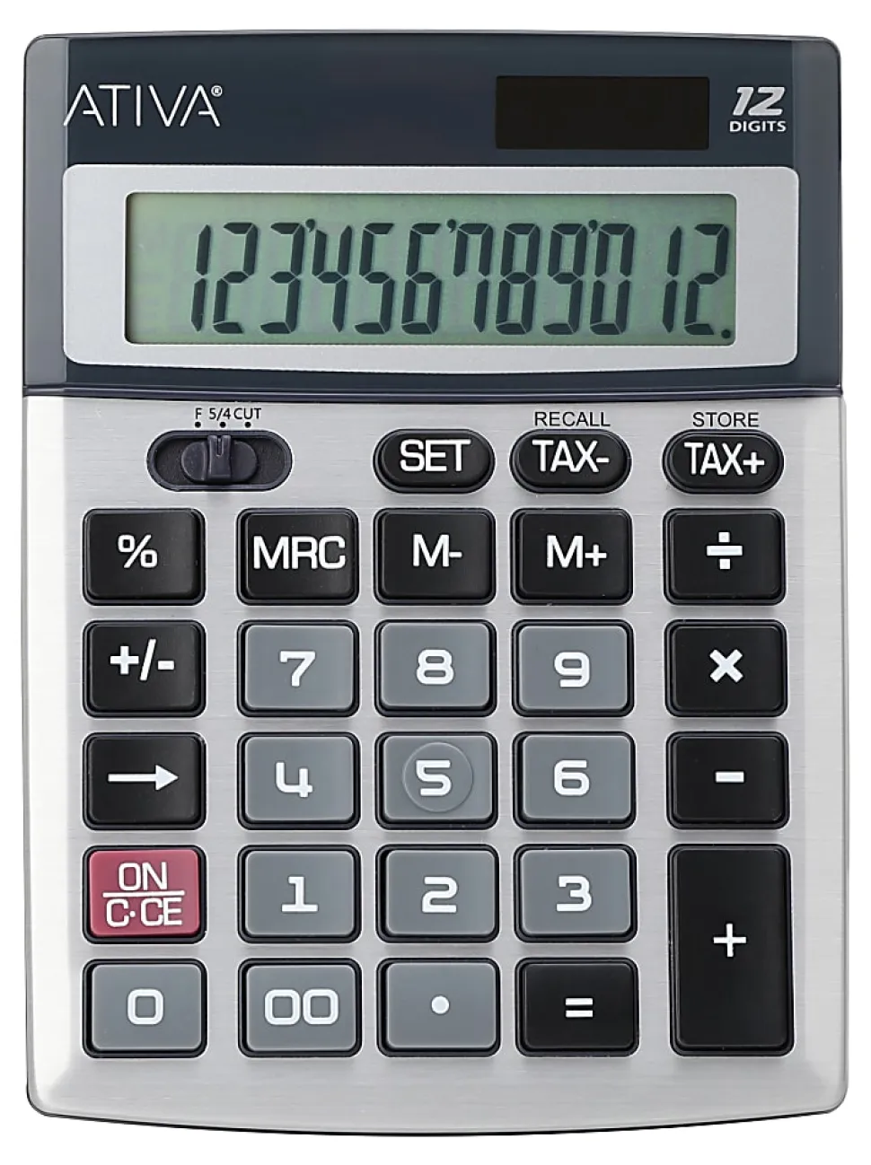 Ativa® 12-Digit Desktop Calculator, Silver/Black