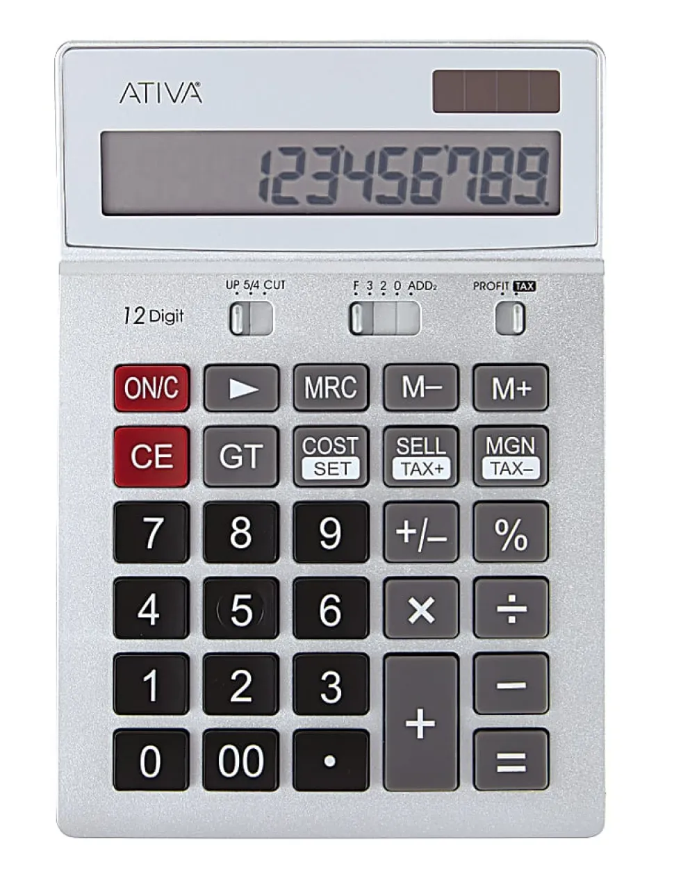 Ativa® KC-422 12-Digit Desktop Calculator, 6.88"H x 4.72"W x 1.59"D, Silver