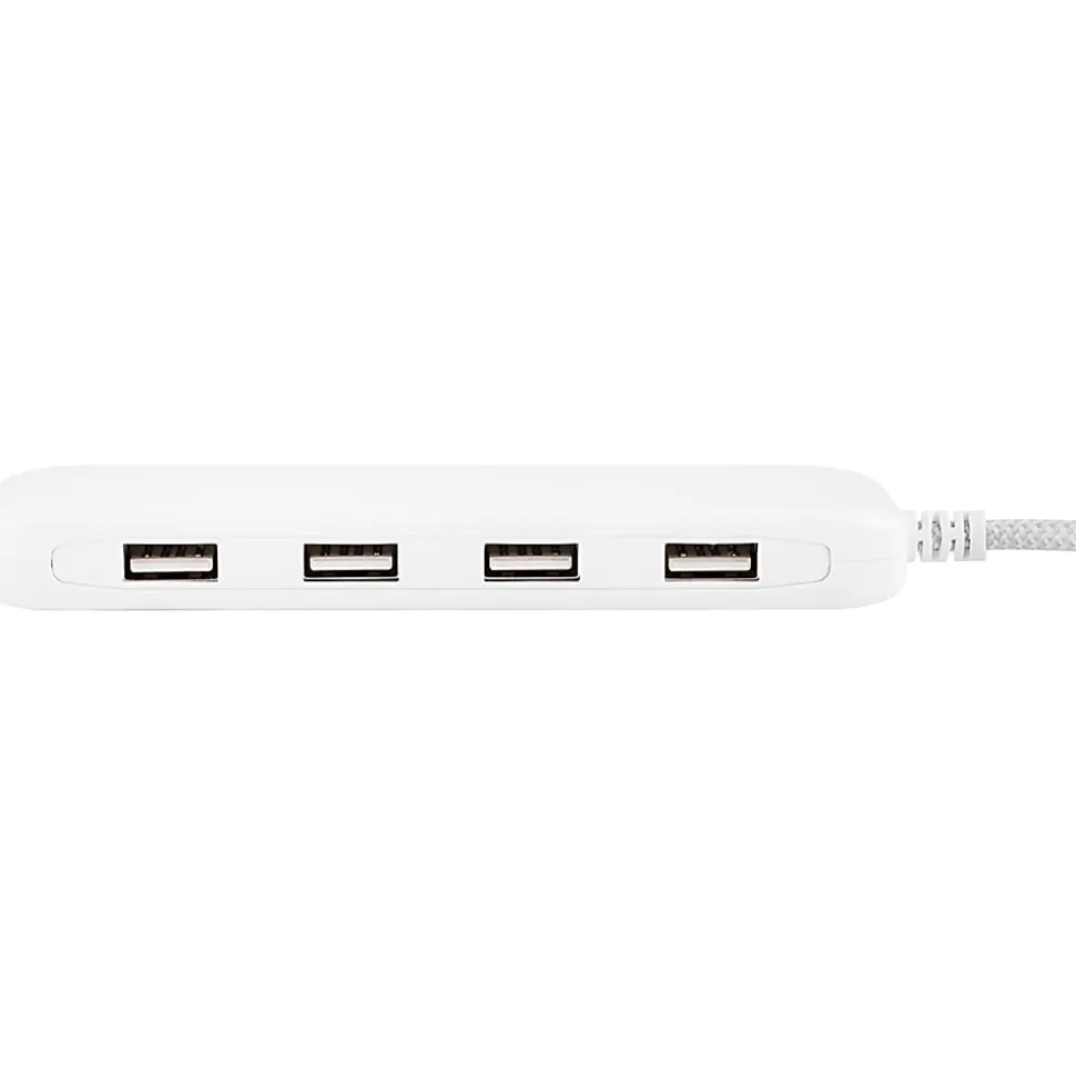 Ativa® 4-Port USB Extension Bar Charger, White, 46902