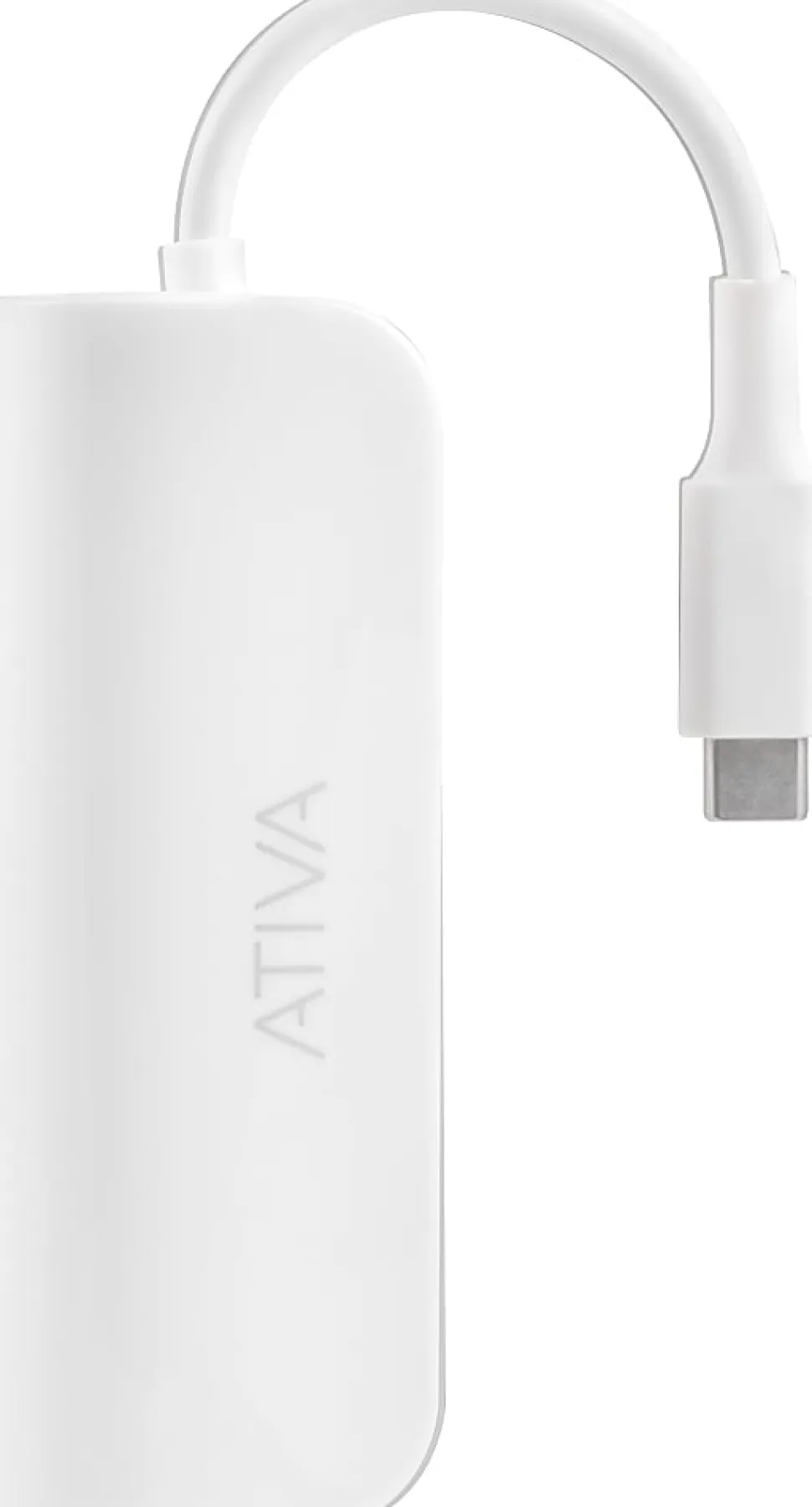 Ativa® 4-Port USB 2.0-To-USB Type-C Hub, 8.1"H x 3"W x 1.2"D, White, 58568