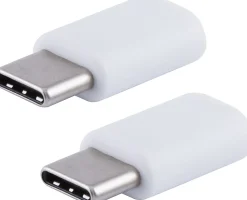 Ativa® USB-C to Micro USB Connector Adapter, 2 Pack, White, 36491