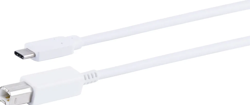 Ativa® USB-C-to-USB-B Cable, 6.5', White, 32462