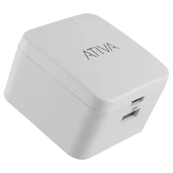 Ativa® USB Type-A And USB Type-C Wall Charger, White, 45868
