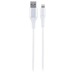 Ativa® USB-Type-A-To-Lightning Braided Aluminum Charge And Sync Cable, 3', White, 45842