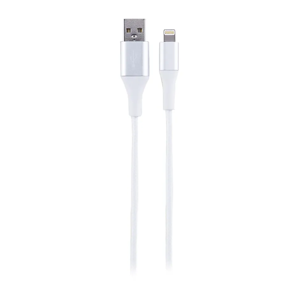 Ativa® USB Type-A To Lightning Charge And Sync Cable, 9', White, 45902