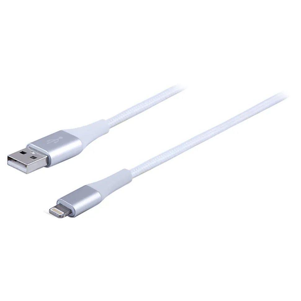 Ativa® USB Type-A To Lightning Charge And Sync Cable, 9', White, 45902