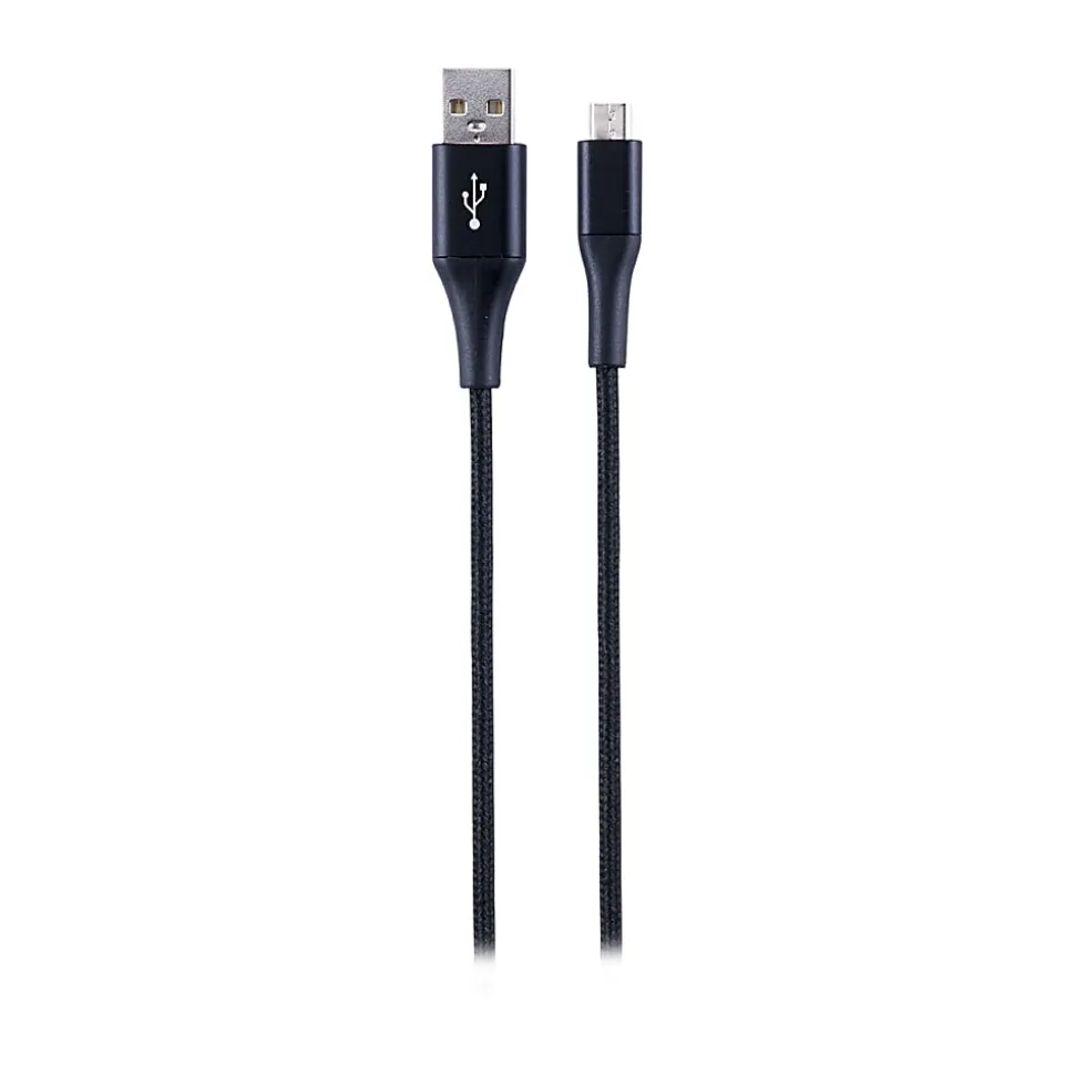 Ativa® USB Type-A To Micro USB Cable, 9', Black, 46893