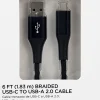 Ativa® USB Type-C To USB Type-A Cable, 6', Black, 45380
