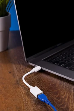 Ativa® USB 3.0 USB-C to USB-A Adapter, 5.9", White, 32454