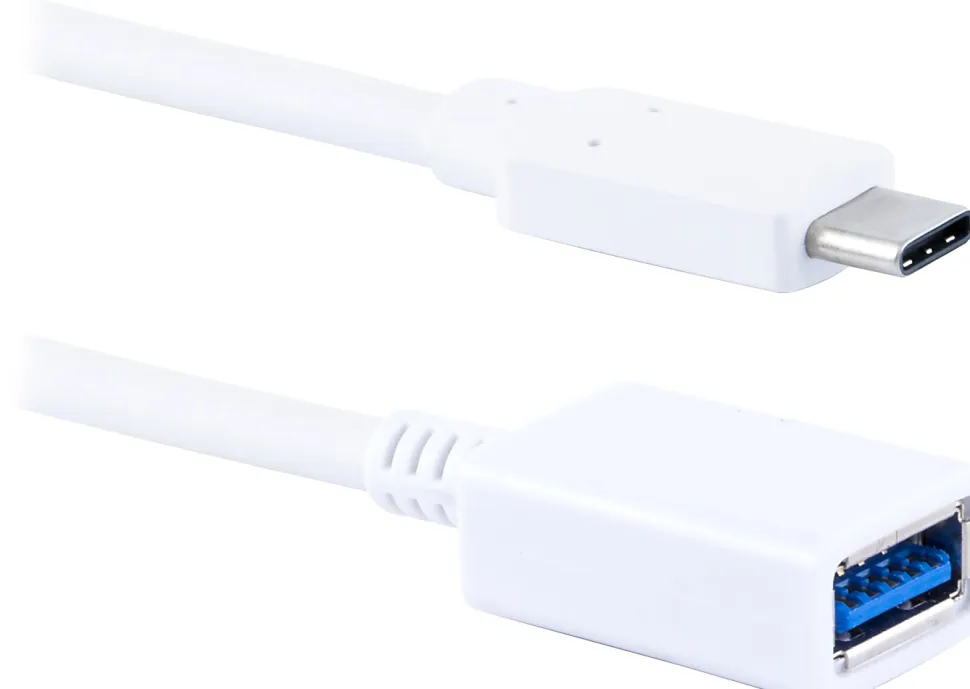 Ativa® USB 3.0 USB-C to USB-A Adapter, 5.9", White, 32454