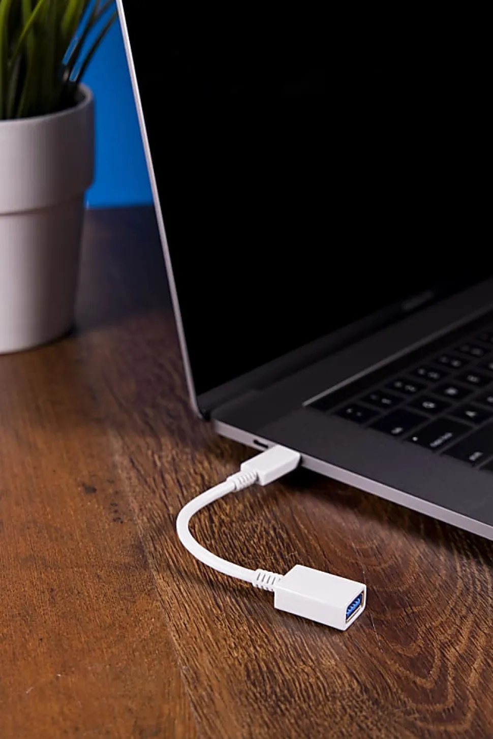 Ativa® USB 3.0 USB-C to USB-A Adapter, 5.9", White, 32454
