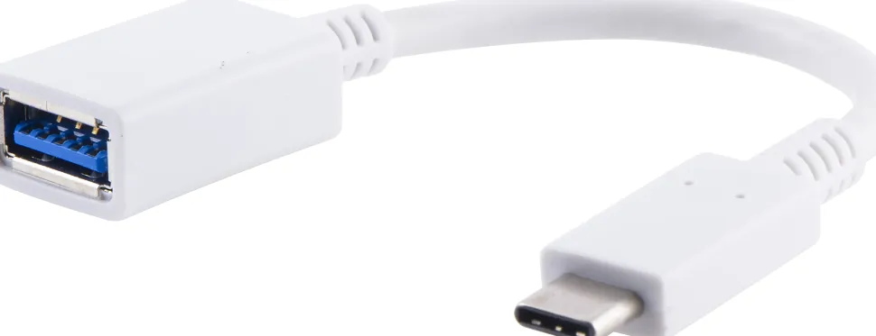 Ativa® USB 3.0 USB-C to USB-A Adapter, 5.9", White, 32454