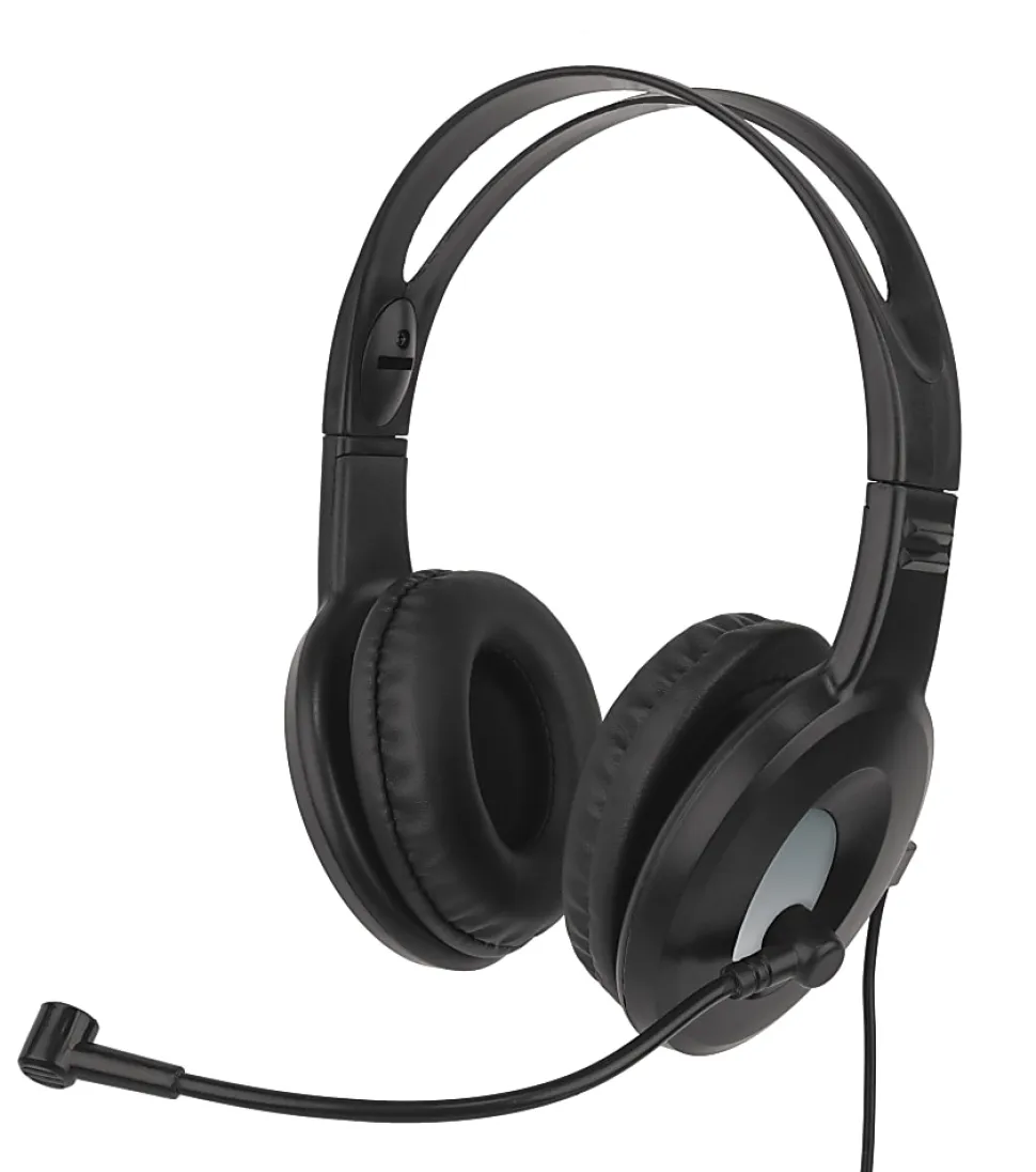 Ativa™ Wired Headset With Adjustable Microphone, Black