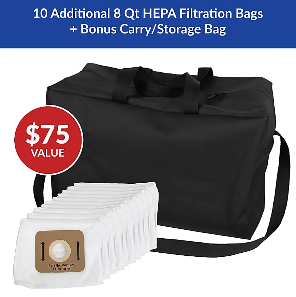 Atrix Commercial 8-Quart Ergo Backpack Vacuum & Blower With Multi-Surface Accessory Bundle
