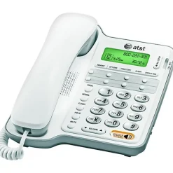 AT&T CL2909 Corded Phone with Speakerphone and Caller ID/Call Waiting, White