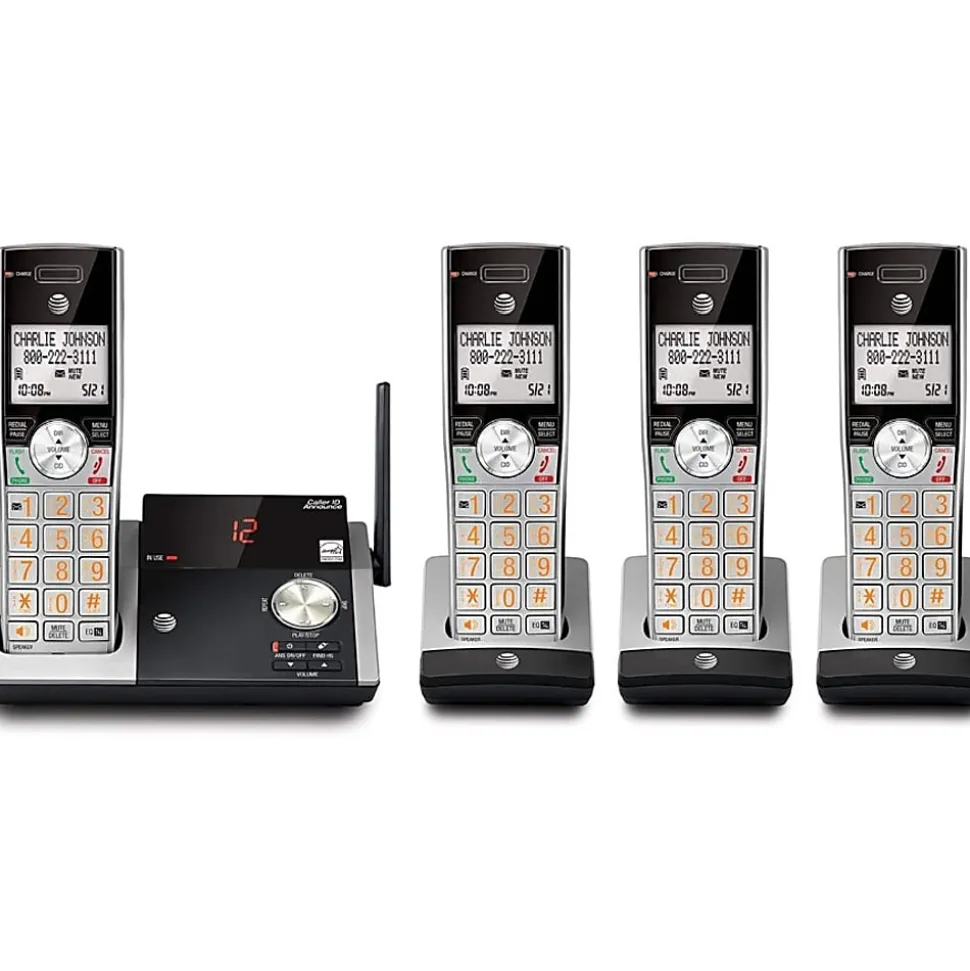 AT&T CL82415 4 Handset DECT 6.0 Cordless Phone with Digital Answering System