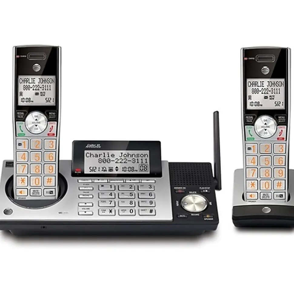 AT&T CL83215 2 Handset DECT 6.0 Cordless Phone with Digital Answering System