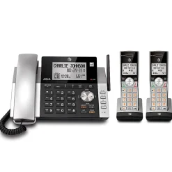 AT&T CL84215 2 Handsets DECT 6.0 Expandable Phone System With Digital Answering System