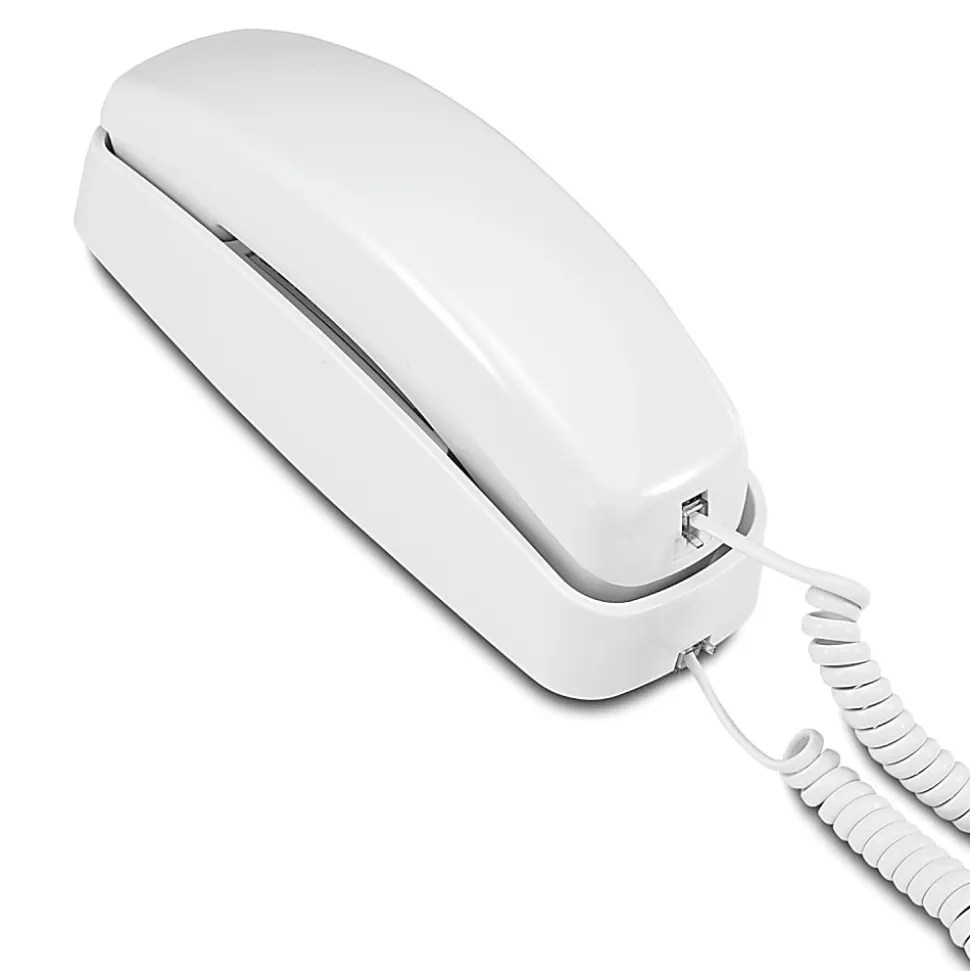 AT&T 210 Corded Trimline Phone with Speed Dial and Memory Buttons, White