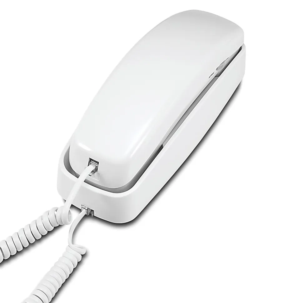 AT&T 210 Corded Trimline Phone with Speed Dial and Memory Buttons, White