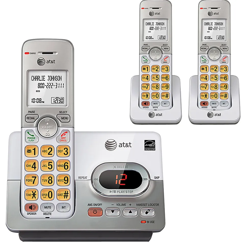 AT&T EL52303 DECT 6.0 Expandable Cordless Phone System With Digital Answering Machine