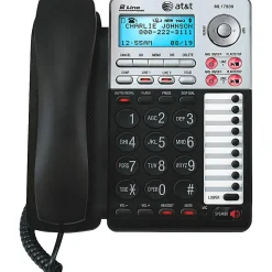 AT&T ML17939 2-Line Corded Phone with Speakerphone & Digital Answering System, Black
