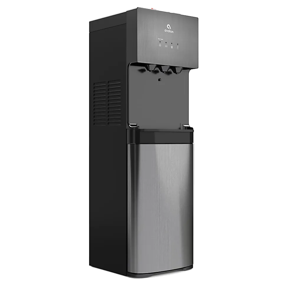 Avalon Hot/Cold Self-Cleaning Bottleless Water Dispenser, 41"H x 12"W x 13"D, Black Stainless Steel