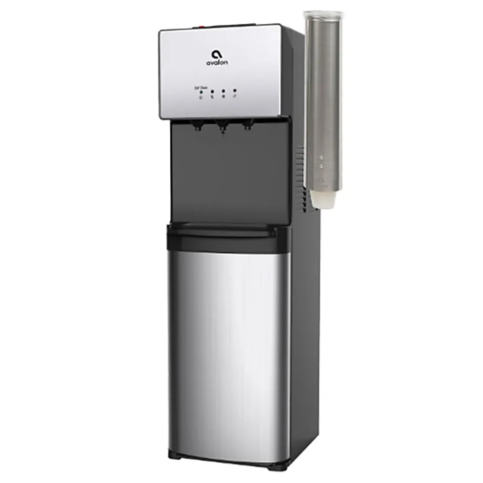 Avalon Stainless-Steel Adjustable Pull-Type Cup Dispenser, 4-1/4"H x 4-1/4"W x 16-1/2"D
