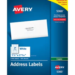 Avery® Address Labels For Copiers, 5360, Rectangle, 1