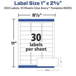 Avery® Address Labels With Sure Feed® And Easy Peel® Technology, 6525, Rectangle, 1